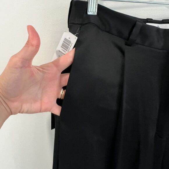 NWT Aritzia Babaton Outgoing High-Rise Satin Baggy Wide Leg Cargo Pant 10 - Picture 4 of 9